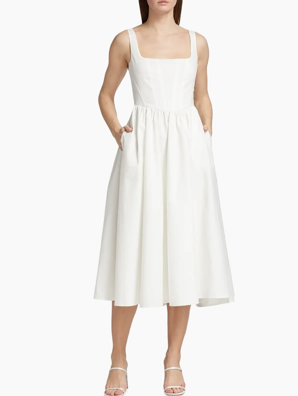 Wayf Cream Square-Neck Midi Sundress - Picture 2 of 8